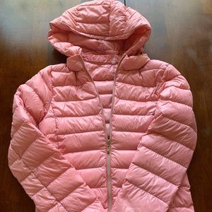 Girls pink light weight puffer coat